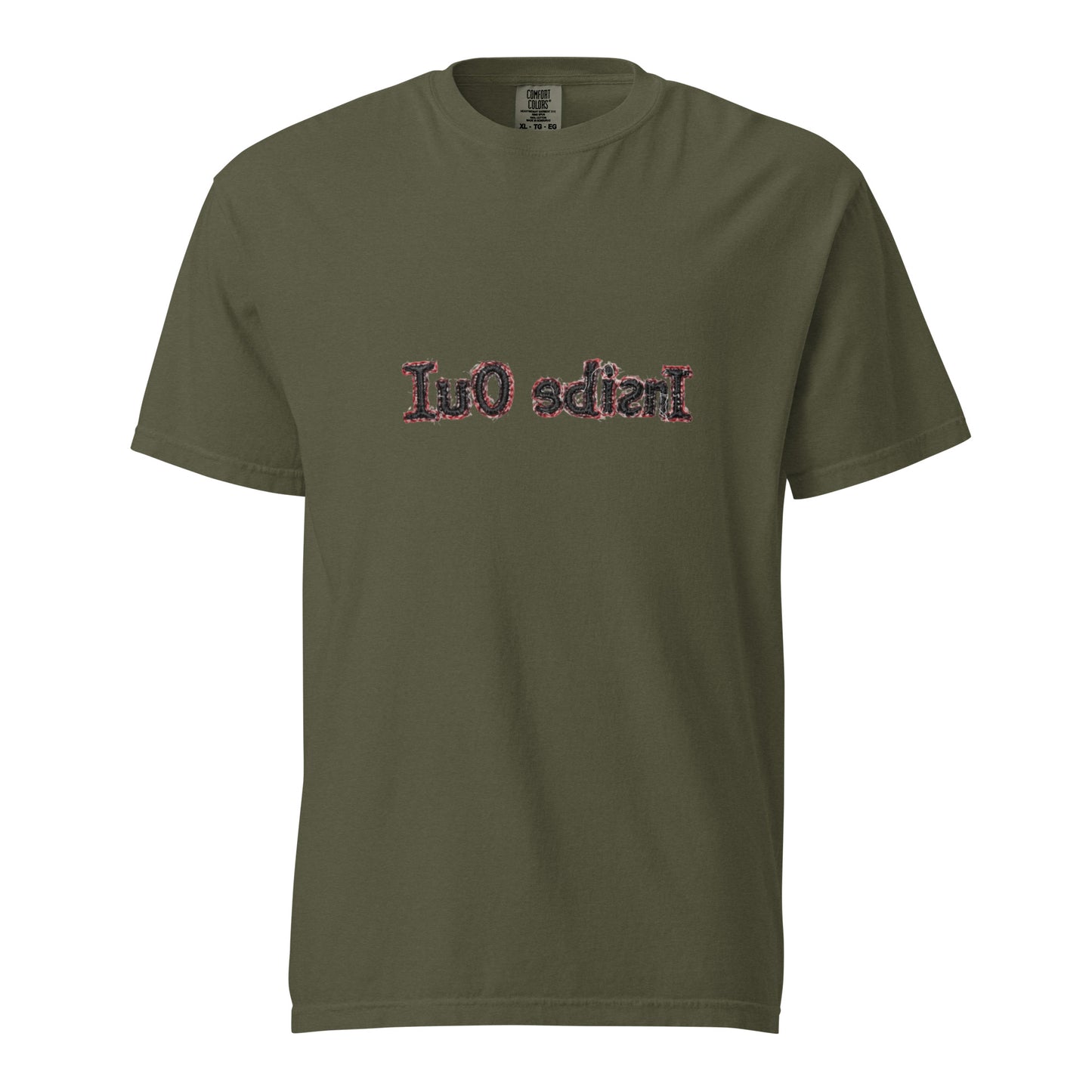 Unisex "Inside Out" garment-dyed heavyweight T-shirt from wayward.biz in sage, front view showing soft fabric and classic fit.