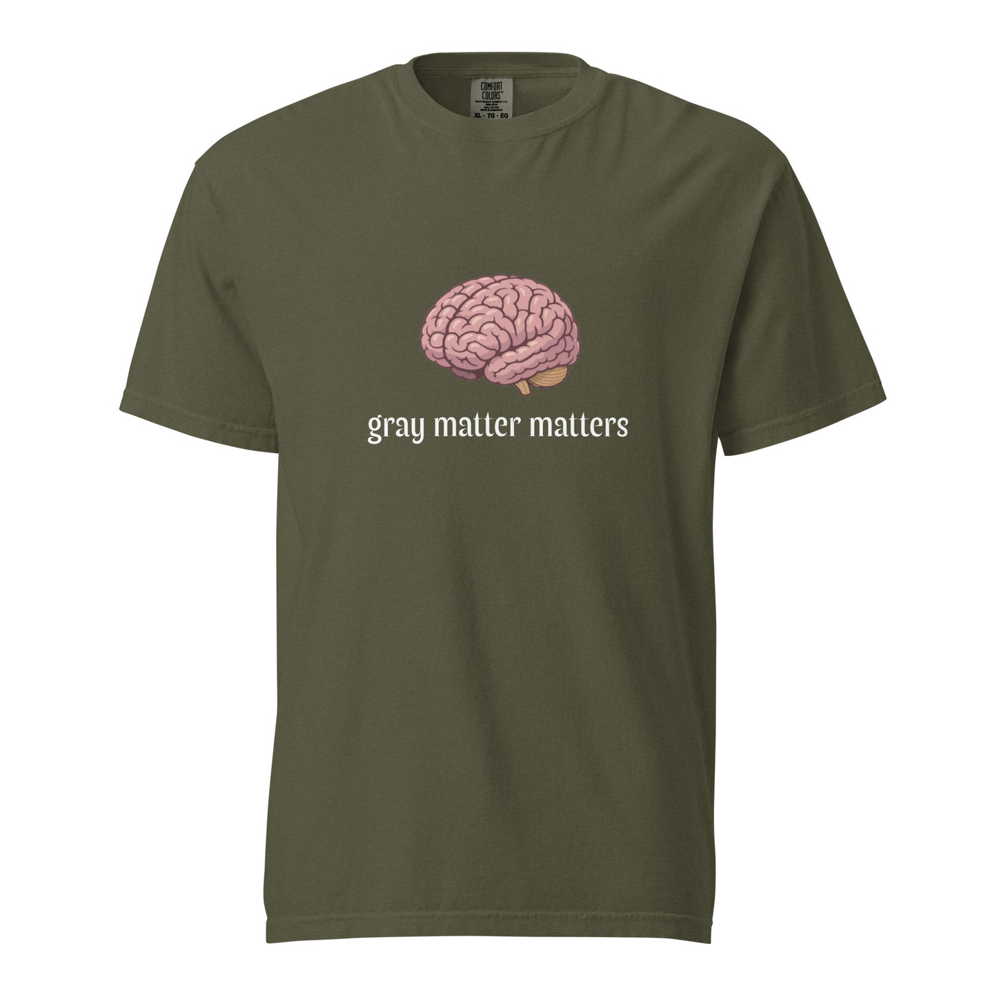 Unisex gray garment-dyed heavyweight T-shirt from Wayward.biz with a front view, casual fit and durable fabric.