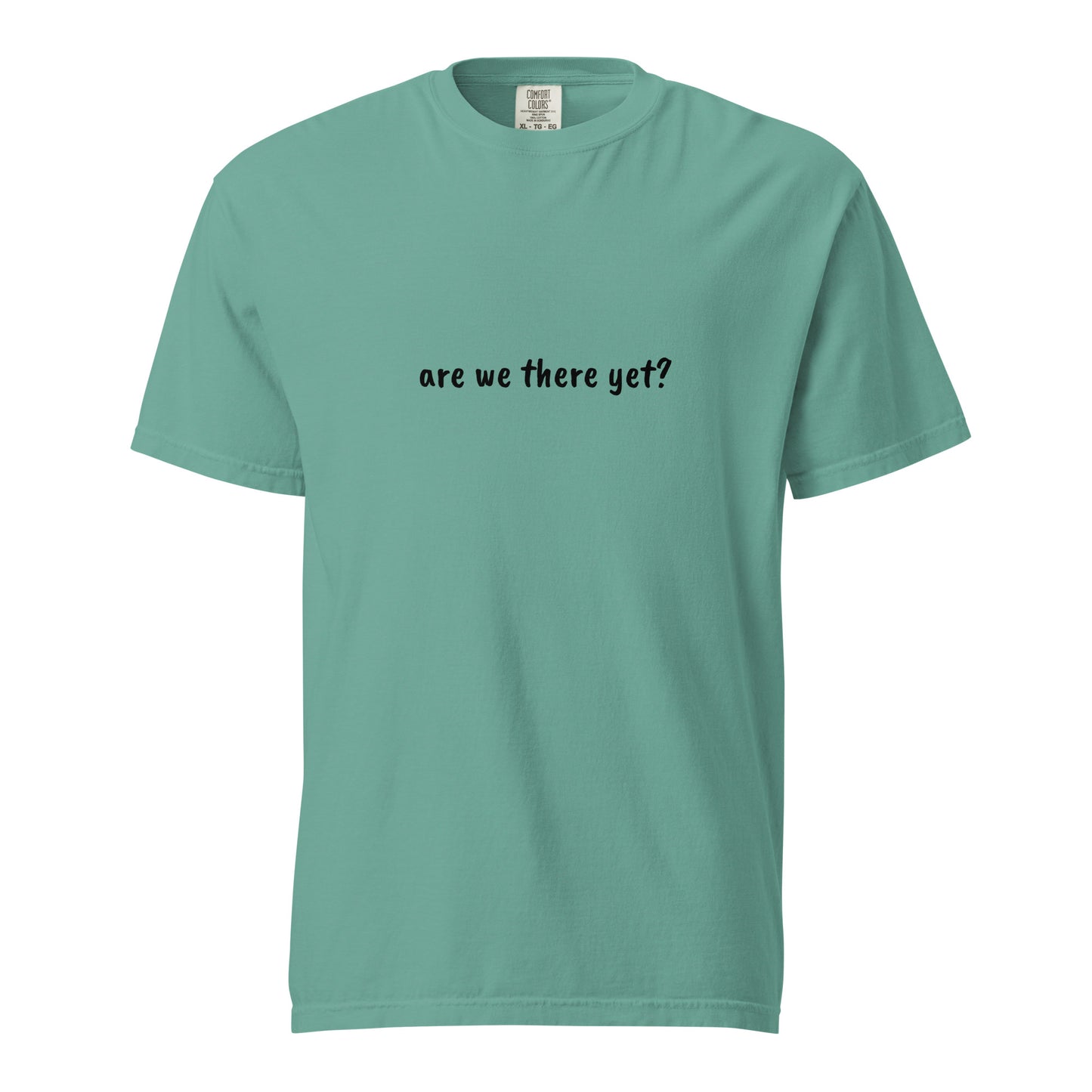 Seafoam unisex garment-dyed heavyweight T-shirt by Wayward.biz, showing front view with soft, light fabric and casual fit.