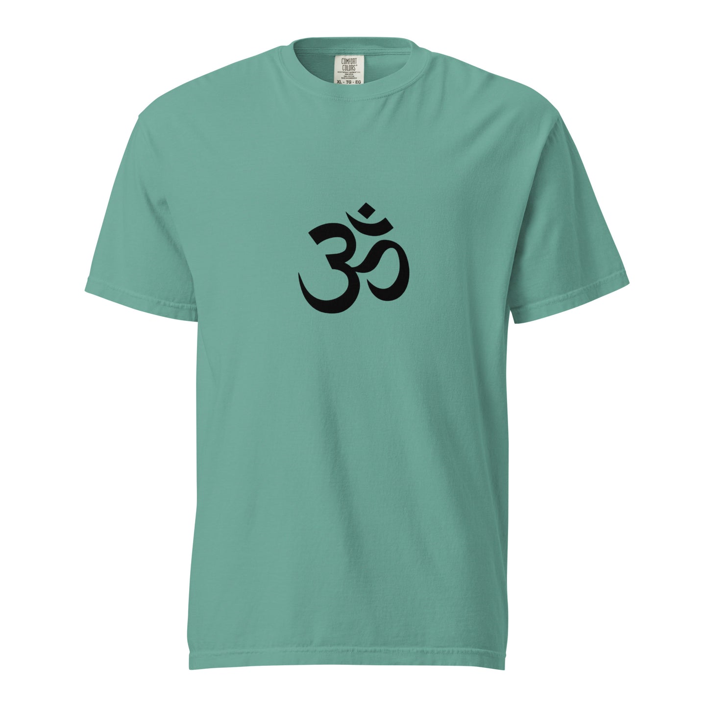 Unisex garment-dyed heavyweight T-shirt by wayward.biz in seafoam color, front view showing soft fabric and casual fit.
