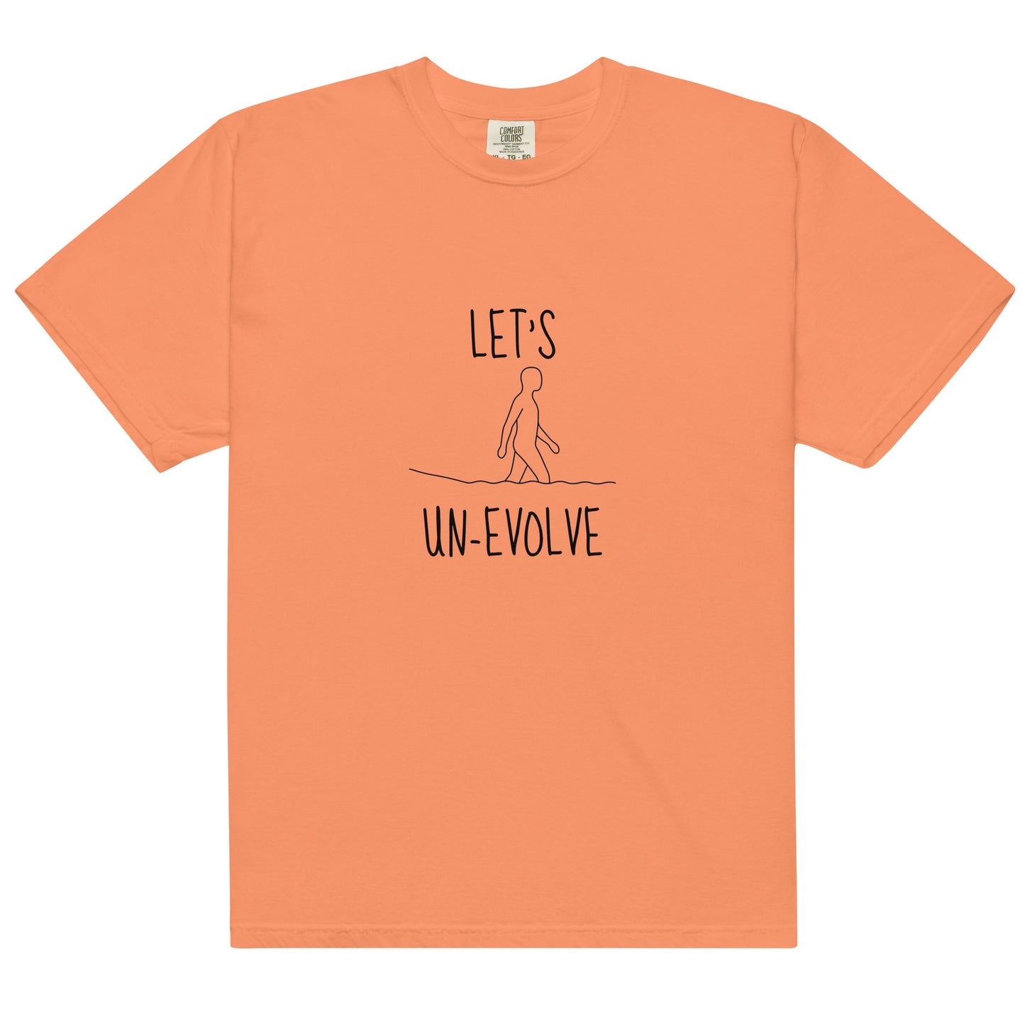 Unisex garment-dyed heavyweight terracotta t-shirt by wayward.biz, front view showing soft fabric and classic fit.