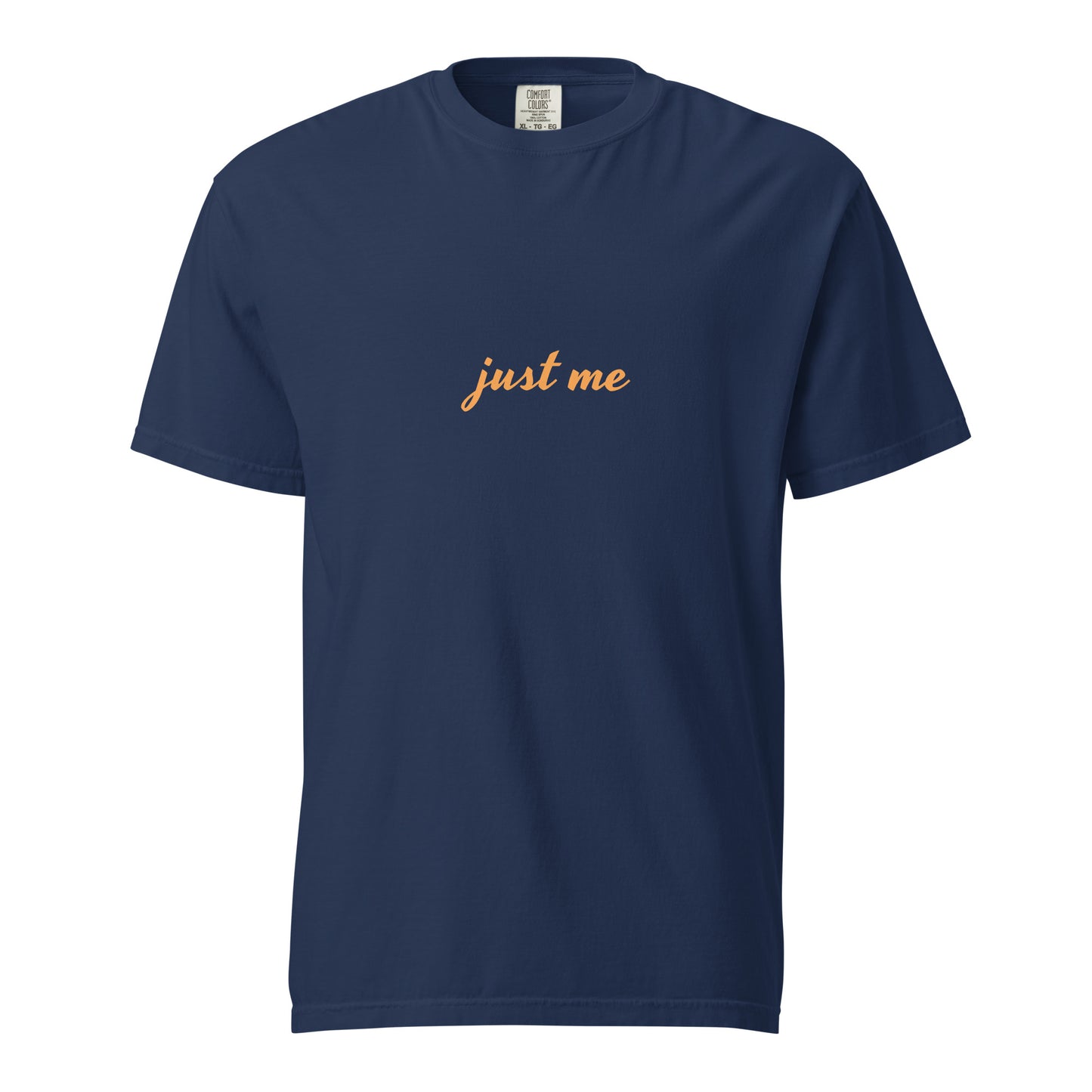 Unisex garment-dyed heavyweight T-shirt in true navy, featuring a classic crew neck and soft, durable fabric from wayward.biz.
