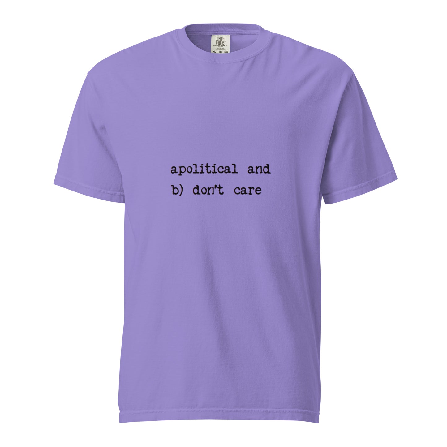 Unisex garment-dyed heavyweight t-shirt in violet featuring a simple, casual style from wayward.biz.