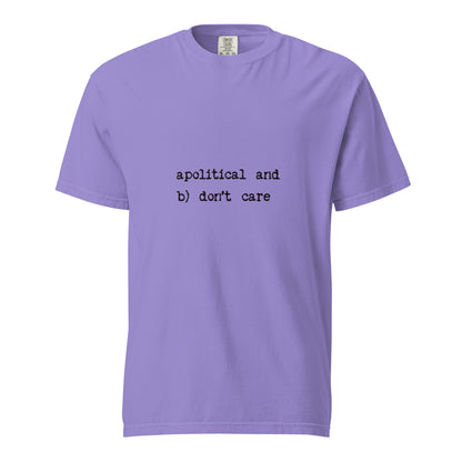 Unisex garment-dyed heavyweight t-shirt in violet featuring a simple, casual style from wayward.biz.