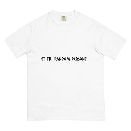 Unisex garment-dyed heavyweight white T-shirt by wayward.biz, front view showing soft, lightweight fabric and casual fit.