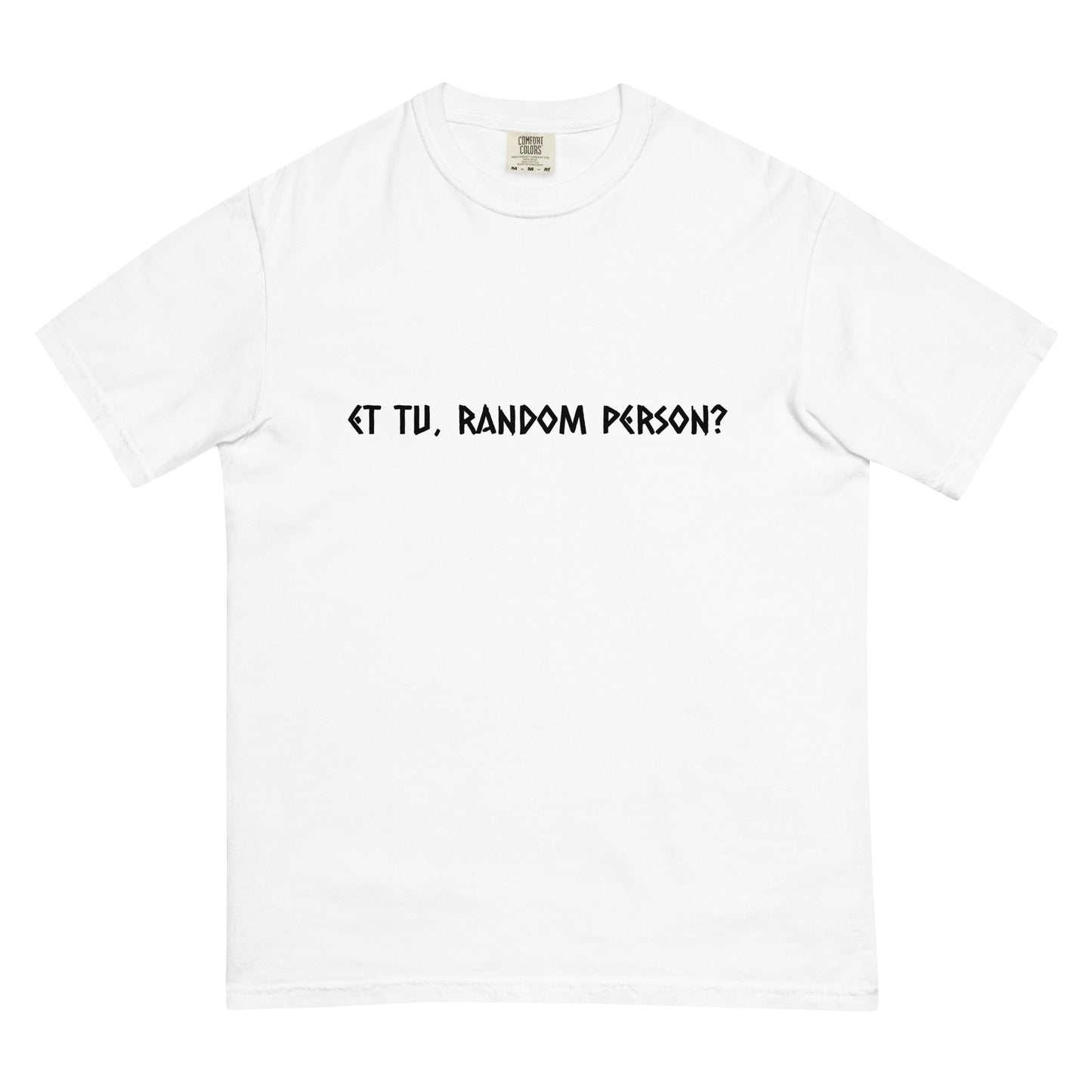 Unisex white garment-dyed heavyweight T-shirt by wayward.biz, front view showing soft fabric and relaxed fit.