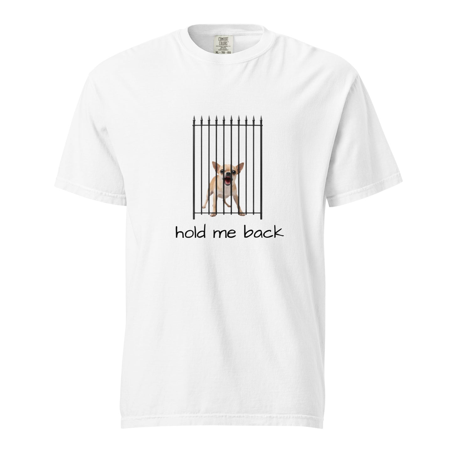 Unisex white garment-dyed heavyweight T-shirt by wayward.biz, front view showing soft fabric and casual fit.