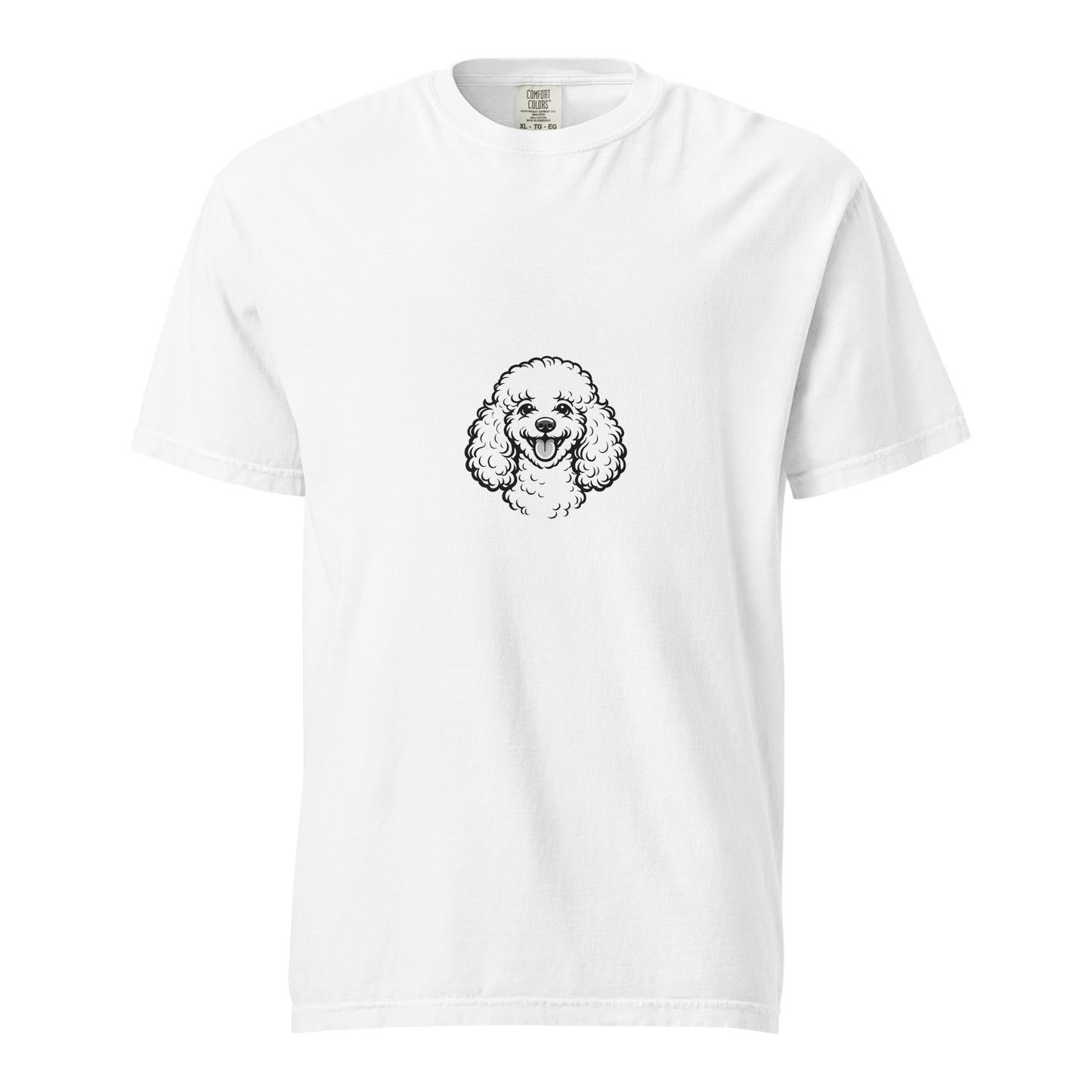 Unisex white garment-dyed heavyweight T-shirt by wayward.biz, showing front view with a casual fit and soft fabric texture.