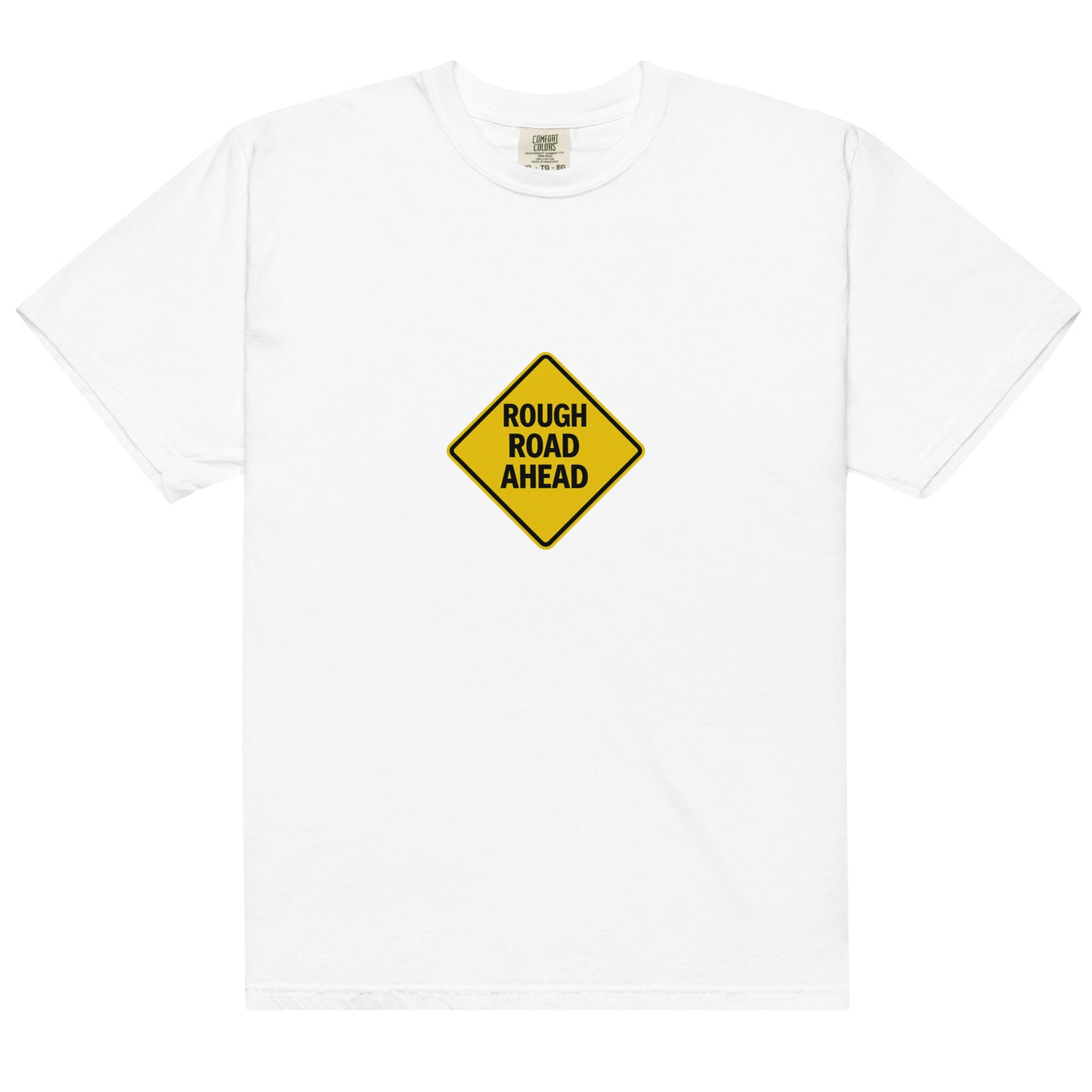 Unisex white garment-dyed heavyweight T-shirt from Wayward.biz, front view showing soft fabric and classic fit.