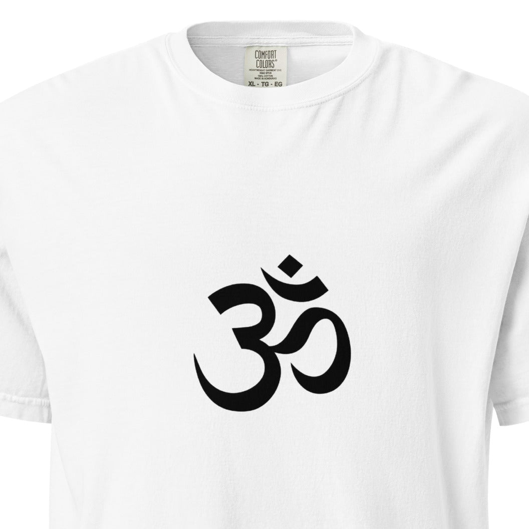 Unisex white garment-dyed heavyweight T-shirt by Wayward.biz, front view showing soft fabric and casual fit.