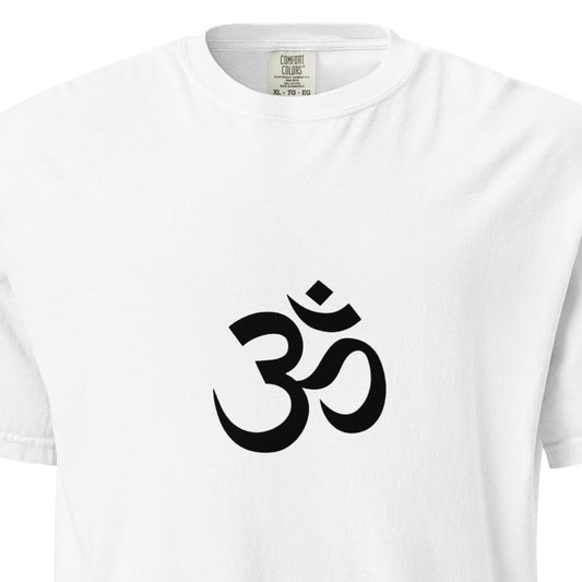 Unisex white garment-dyed heavyweight T-shirt by Wayward.biz, front view showing soft fabric and casual fit.