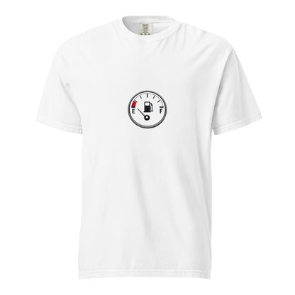 Unisex white garment-dyed heavyweight T-shirt by wayward.biz with front design, casual style for everyday wear.