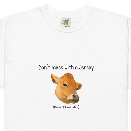 Unisex white heavyweight T-shirt by wayward.biz, garment-dyed for a soft, durable finish, front view.