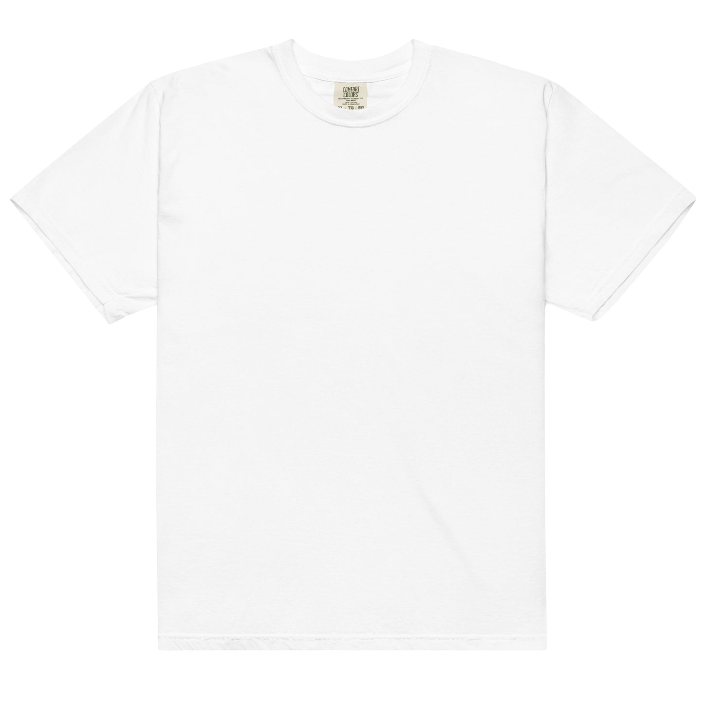 Unisex white garment-dyed heavyweight T-shirt from wayward.biz, front view showing soft fabric and classic fit.
