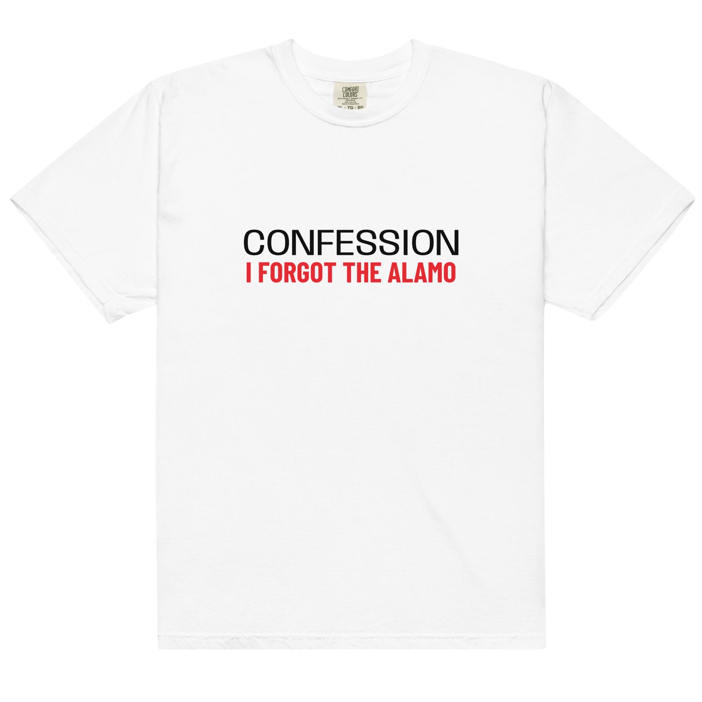 Unisex white garment-dyed heavyweight T-shirt by wayward.biz with front design, casual style, and comfortable fit.