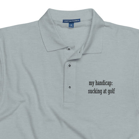 Unisex premium Heather polo shirt for men, featuring cool design and comfortable fit, ideal for golf enthusiasts.