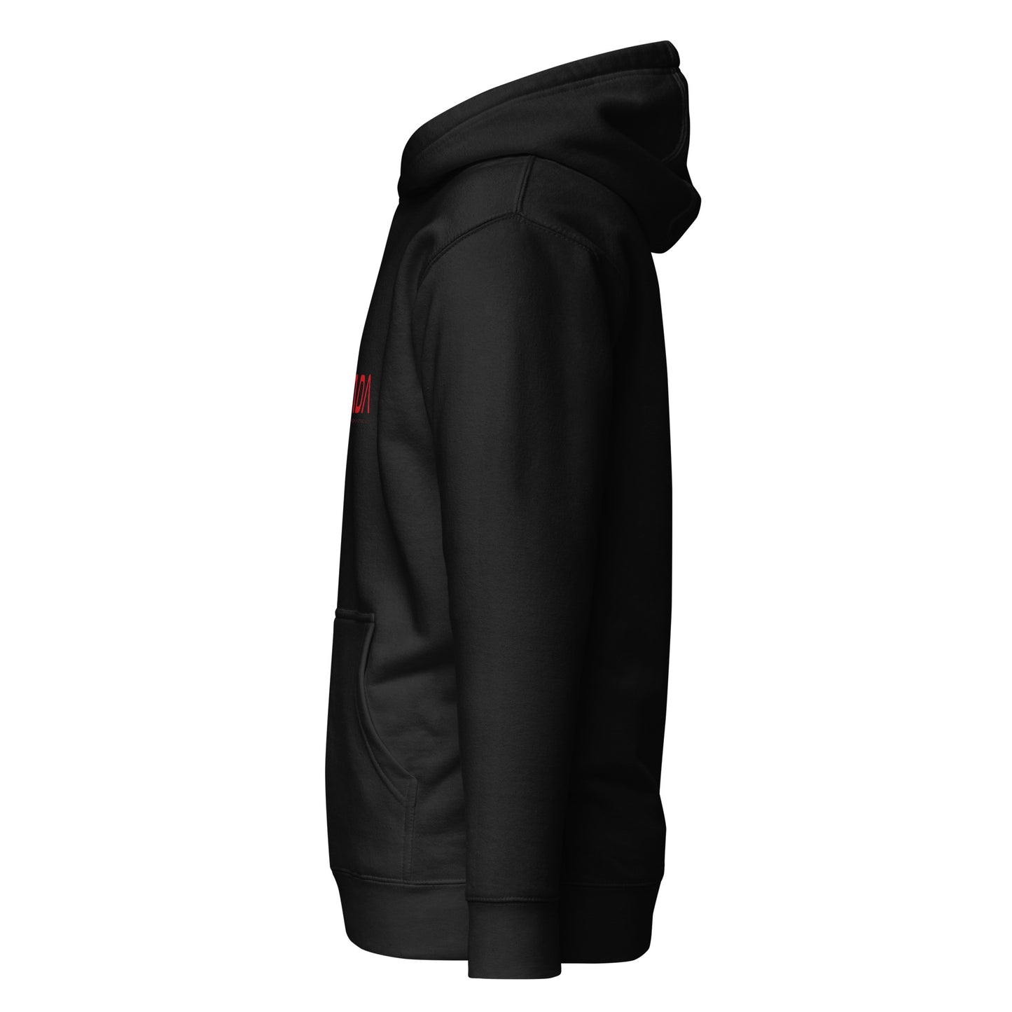 Black NADA unisex hoodie by wayward.biz, featuring a comfortable pullover design and casual fit.