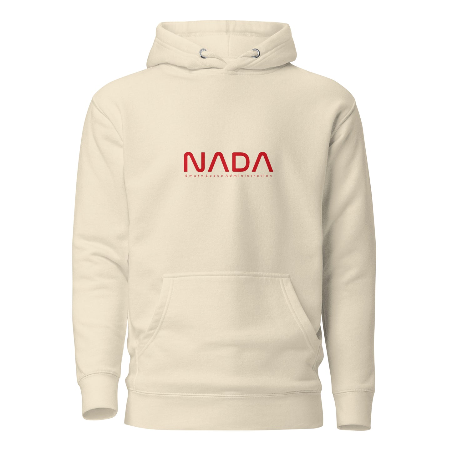 Unisex NADA hoodie by wayward.biz, premium pullover style in bone color with front design, casual and comfortable apparel.