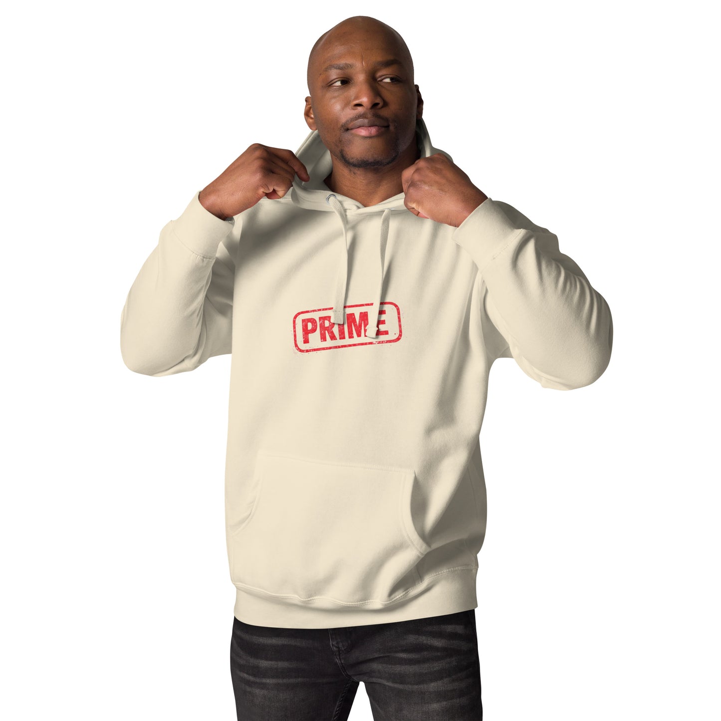 Prime Unisex Hoodie by wayward.biz, premium pullover hoodie in bone color with front design, casual and comfortable style.