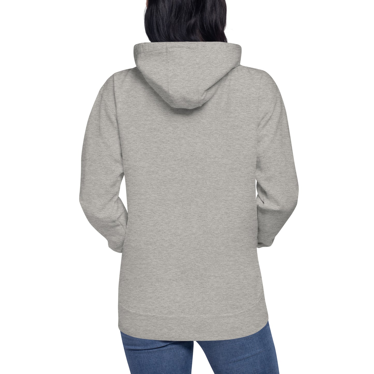 Unisex NADA hoodie in carbon grey with a relaxed fit, featuring a soft pullover design and comfortable fabric.