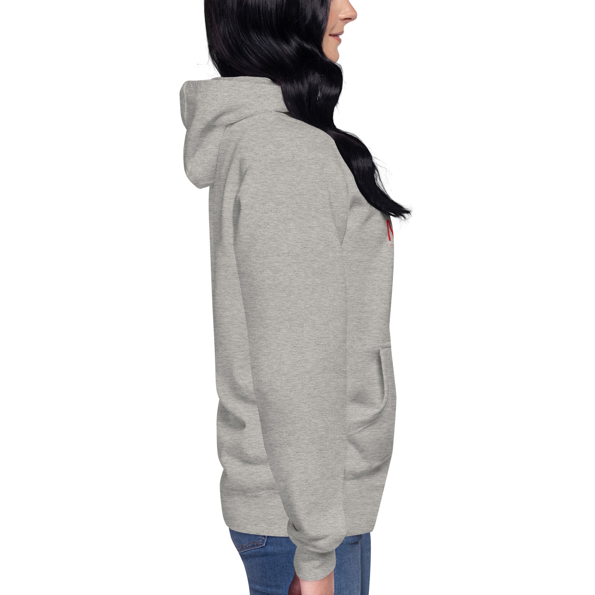 Unisex NADA hoodie by wayward.biz in carbon grey, featuring a comfortable pullover design and modern casual style.