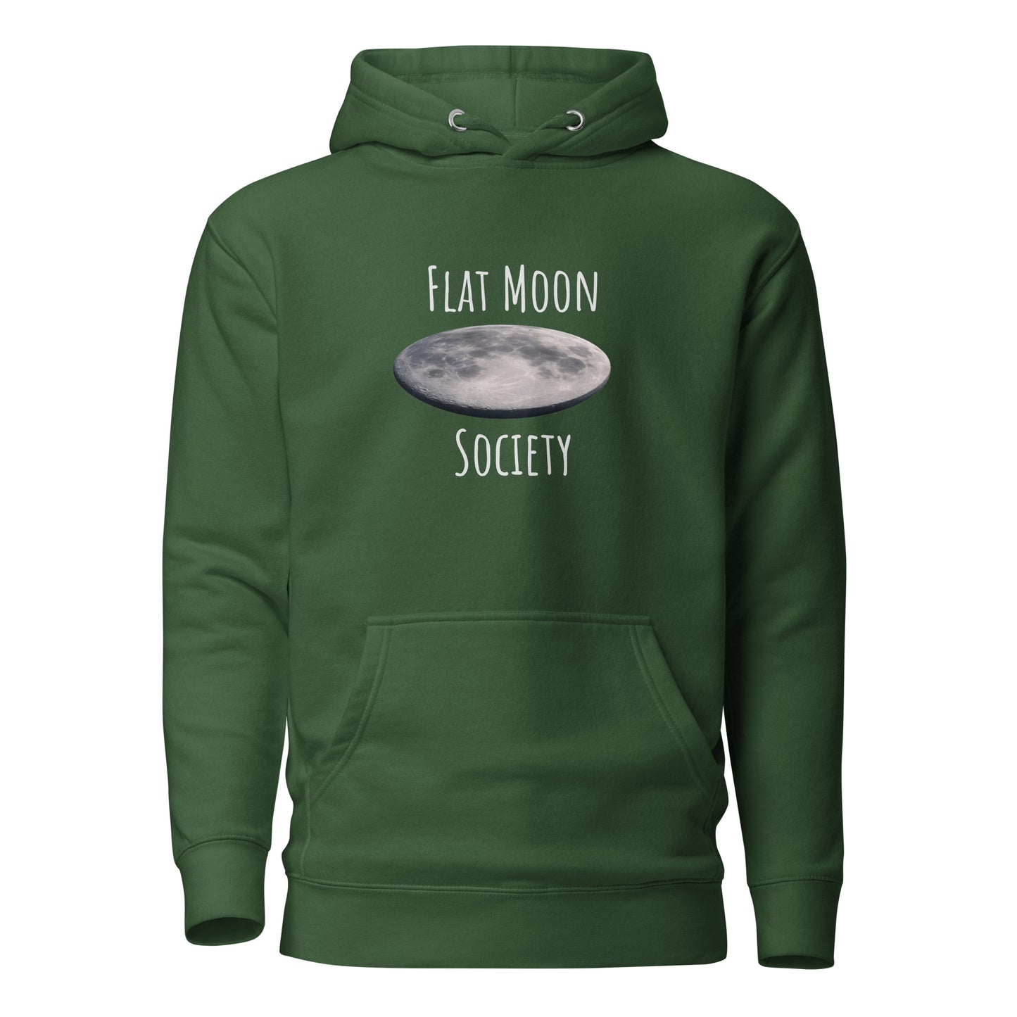 Forest green unisex hoodie from Flat Moon Society by wayward.biz, featuring a comfortable pullover design and casual style.