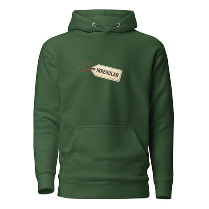 Forest green unisex hoodie from wayward.biz featuring an irregular design and comfortable pullover style.