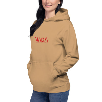 Unisex khaki hoodie by wayward.biz, premium pullover style, shown from left front view with soft fabric and casual fit.