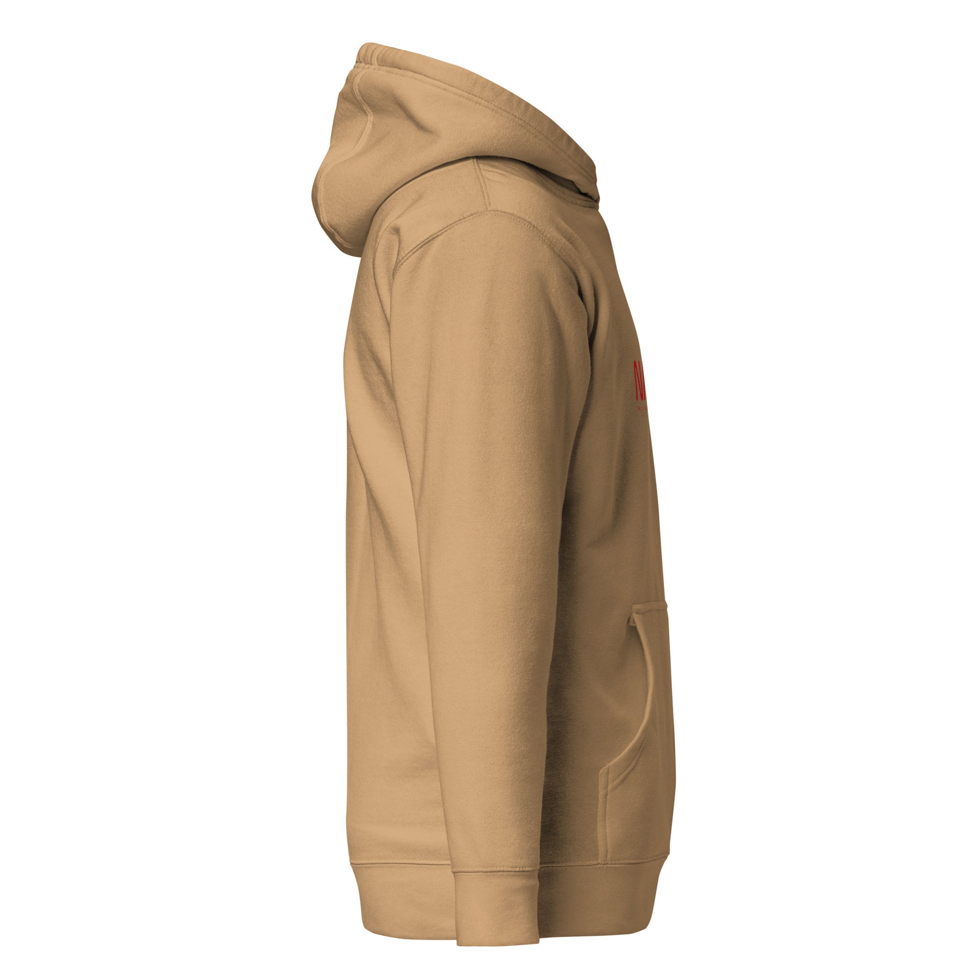Unisex khaki hoodie from wayward.biz featuring a comfortable pullover design and a relaxed fit, ideal for casual wear.