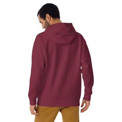 Maroon unisex hoodie from Flat Moon Society by wayward.biz, featuring a comfortable pullover design and casual fit.