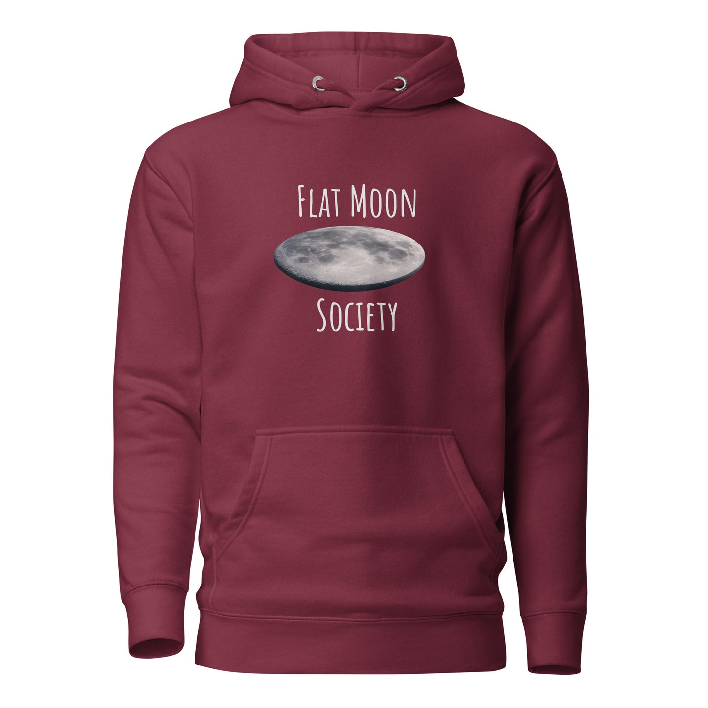 Maroon unisex hoodie from Flat Moon Society by wayward.biz, featuring a front view of the comfortable, stylish pullover hoodie.