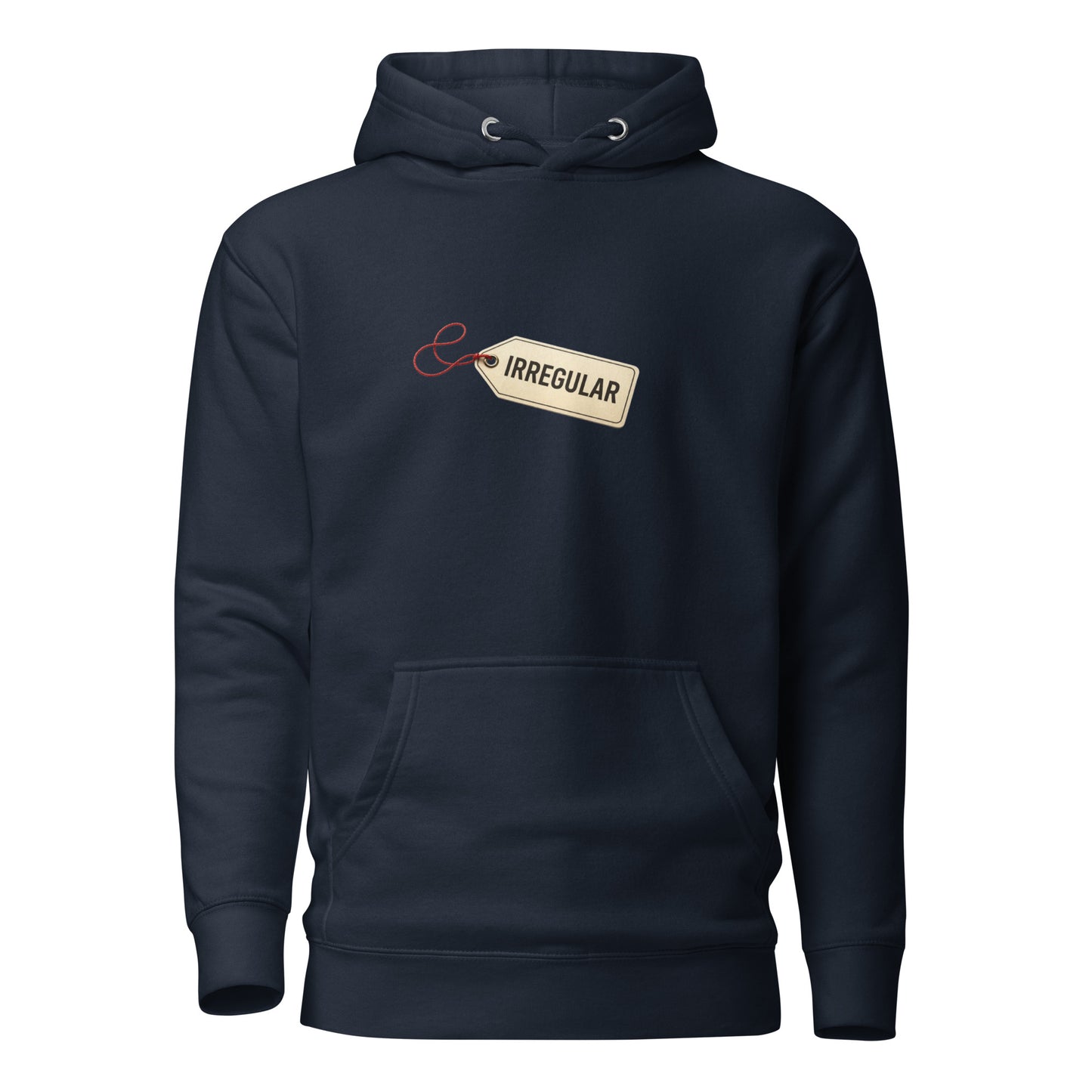 Unisex navy blazer hoodie with irregular design, premium pullover style, casual and stylish for everyday wear.