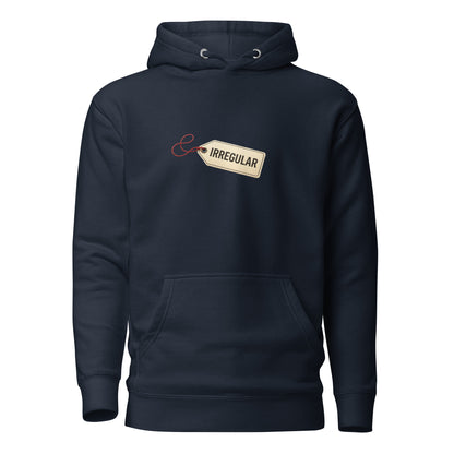 Unisex navy blazer hoodie with irregular design, premium pullover style, casual and stylish for everyday wear.