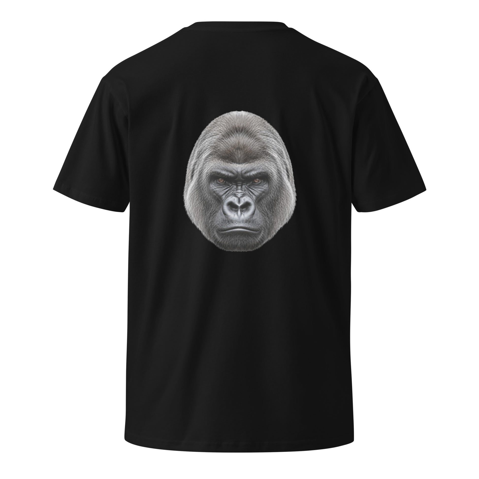 Unisex black Silverback premium T-shirt with graphic design on the back, casual fit, from wayward.biz.