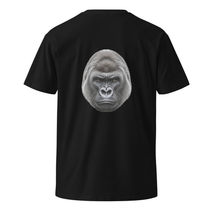 Unisex black Silverback premium T-shirt with graphic design on the back, casual fit, from wayward.biz.
