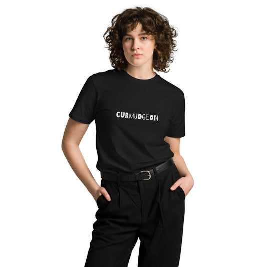 Unisex premium dark T-shirt by Wayward.biz showing front view with simple design, made of soft fabric, in black.