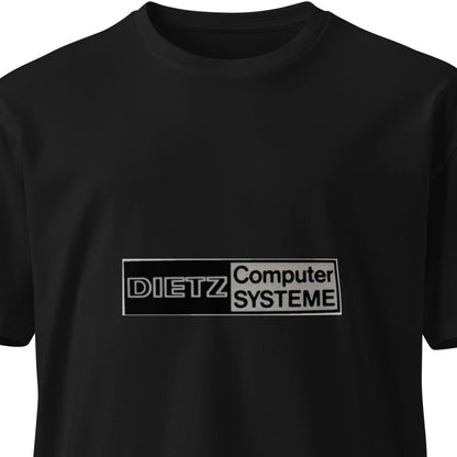 Unisex black premium T-shirt by wayward.biz with a front design, made by Dietz Computer Systeme, casual and comfortable fit.