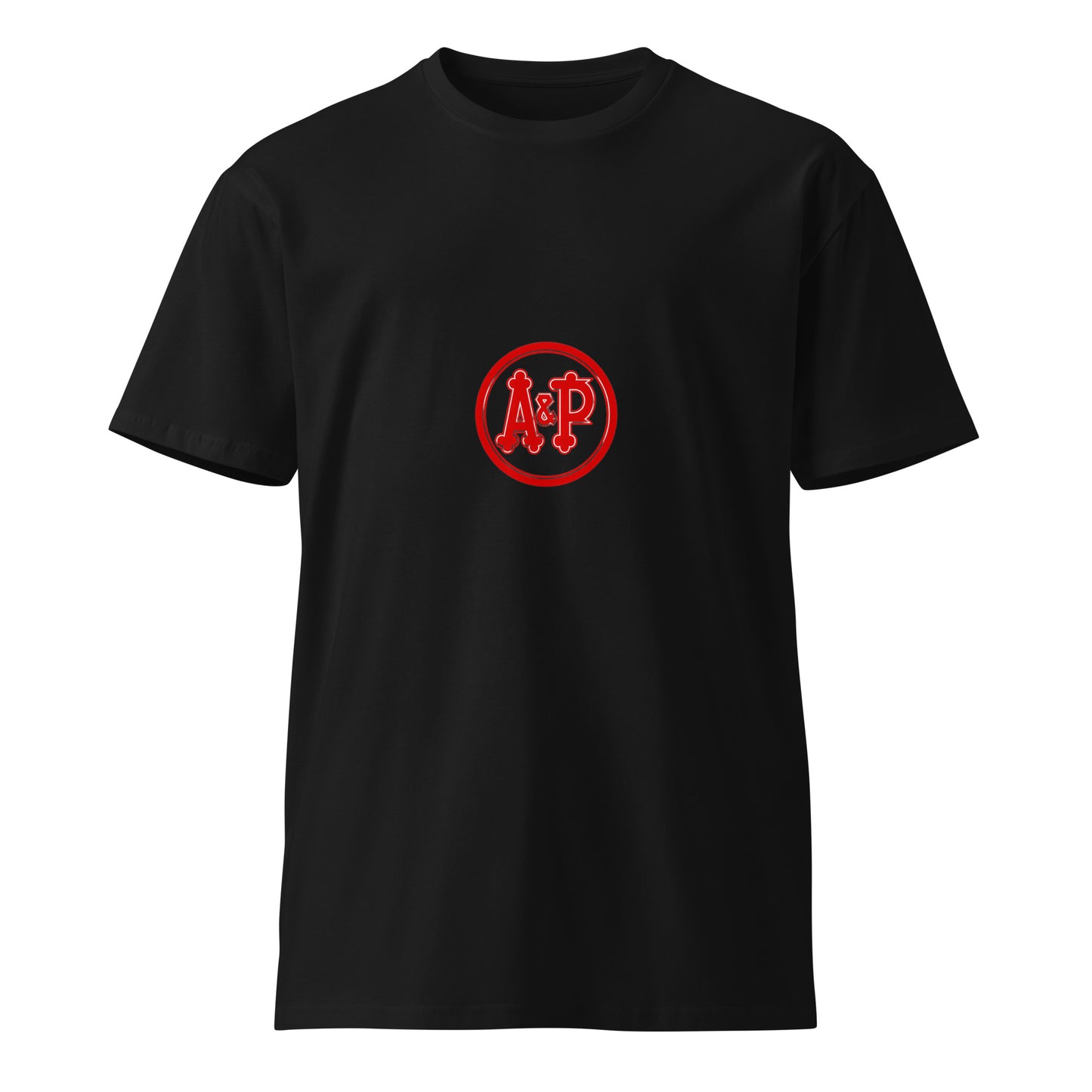 Black unisex premium T-shirt by wayward.biz, front view showing a comfortable fit and smooth fabric on a plain background.