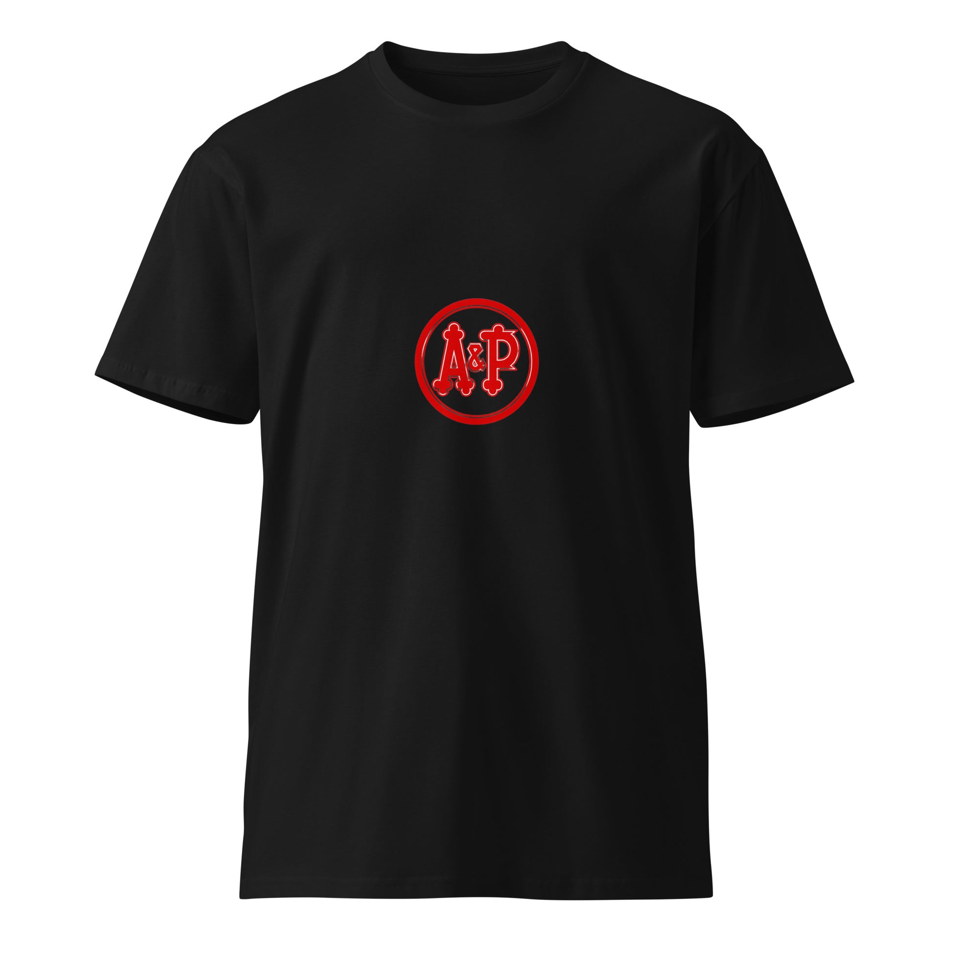 Black unisex premium T-shirt by wayward.biz, front view showing a comfortable fit and smooth fabric on a plain background.