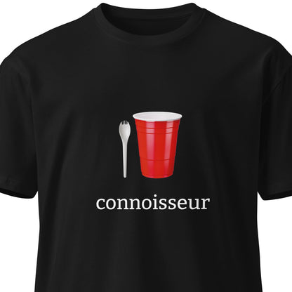 Unisex black premium T-shirt by Wayward.biz, front view showing a simple, stylish design on dark fabric.