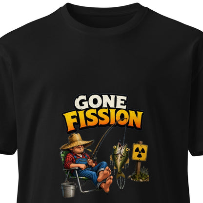 Black Gone Fission unisex premium T-shirt by wayward.biz, front view showcasing the stylish design and comfortable fit.