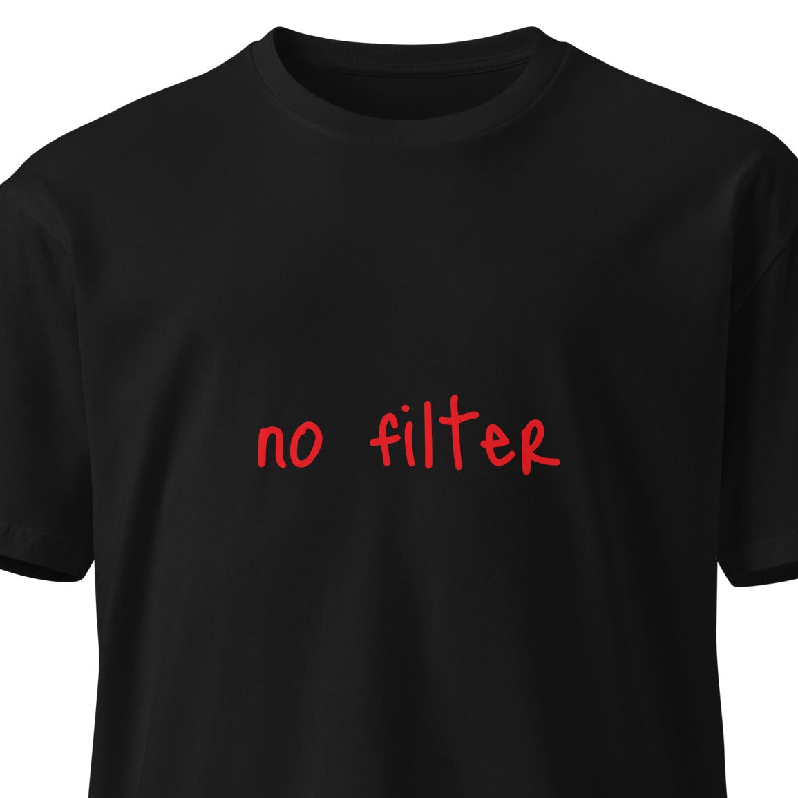 Black unisex premium T-shirt from wayward.biz with a clean front design, made from high-quality fabric.