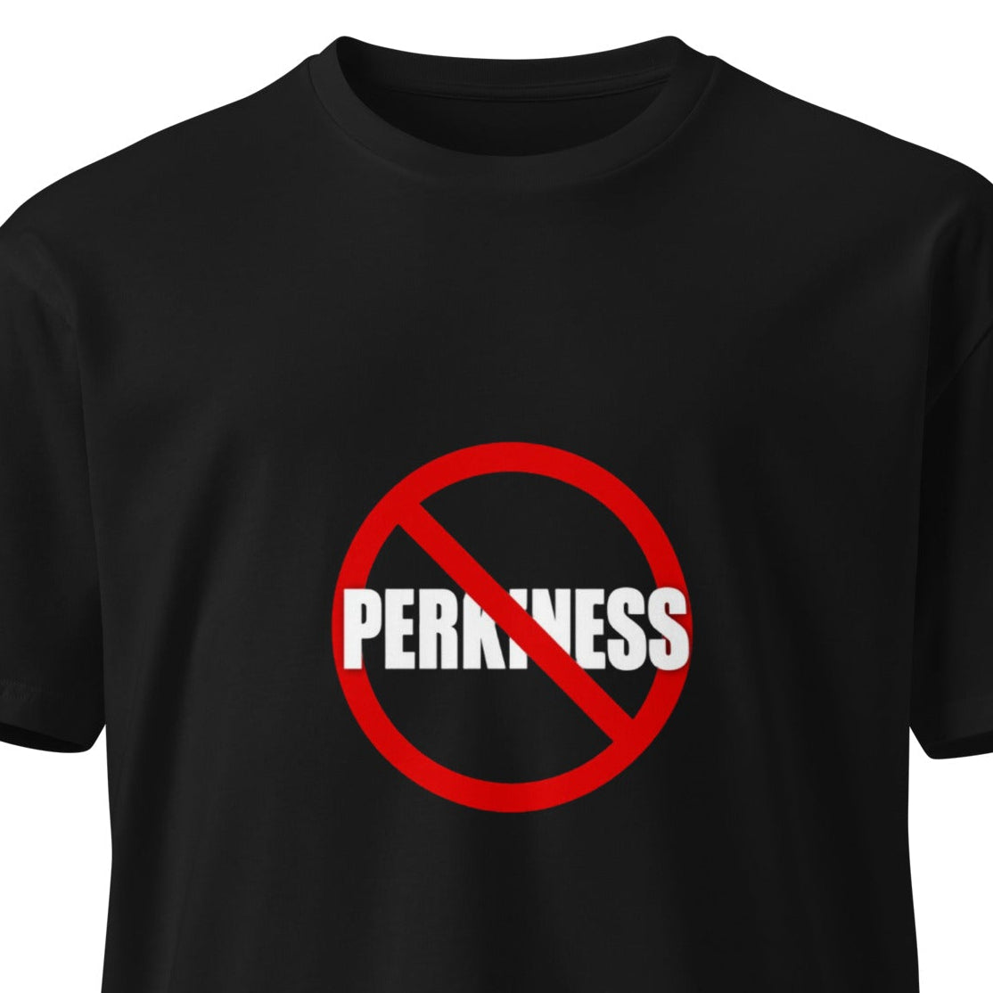 Black unisex premium T-shirt from wayward.biz featuring a simple, stylish design on the front.