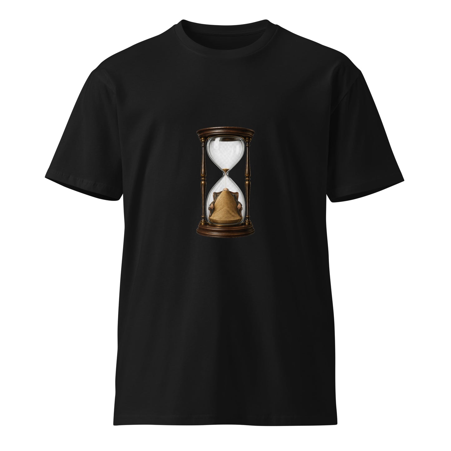 Black unisex premium T-shirt from wayward.biz featuring a front design, made from soft, high-quality fabric for comfortable wear.