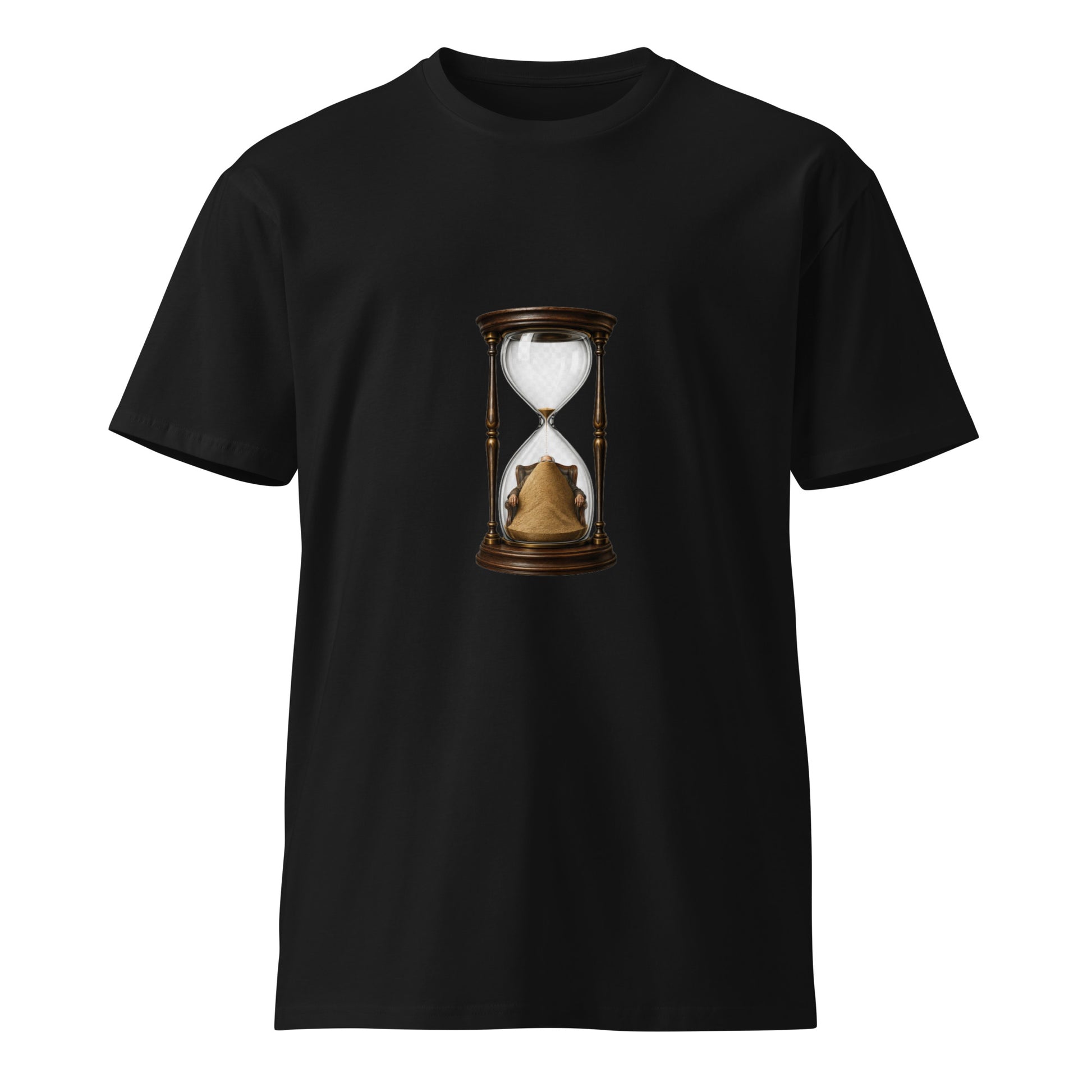 Black unisex premium T-shirt from wayward.biz featuring a front design, made from soft, high-quality fabric for comfortable wear.