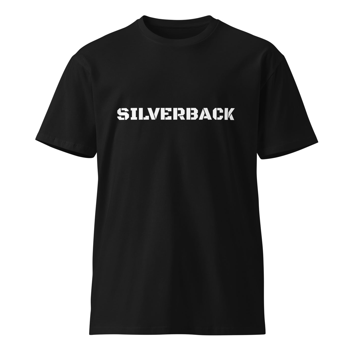 Unisex black Silverback premium T-shirt with graphic design on back, casual style, from wayward.biz.