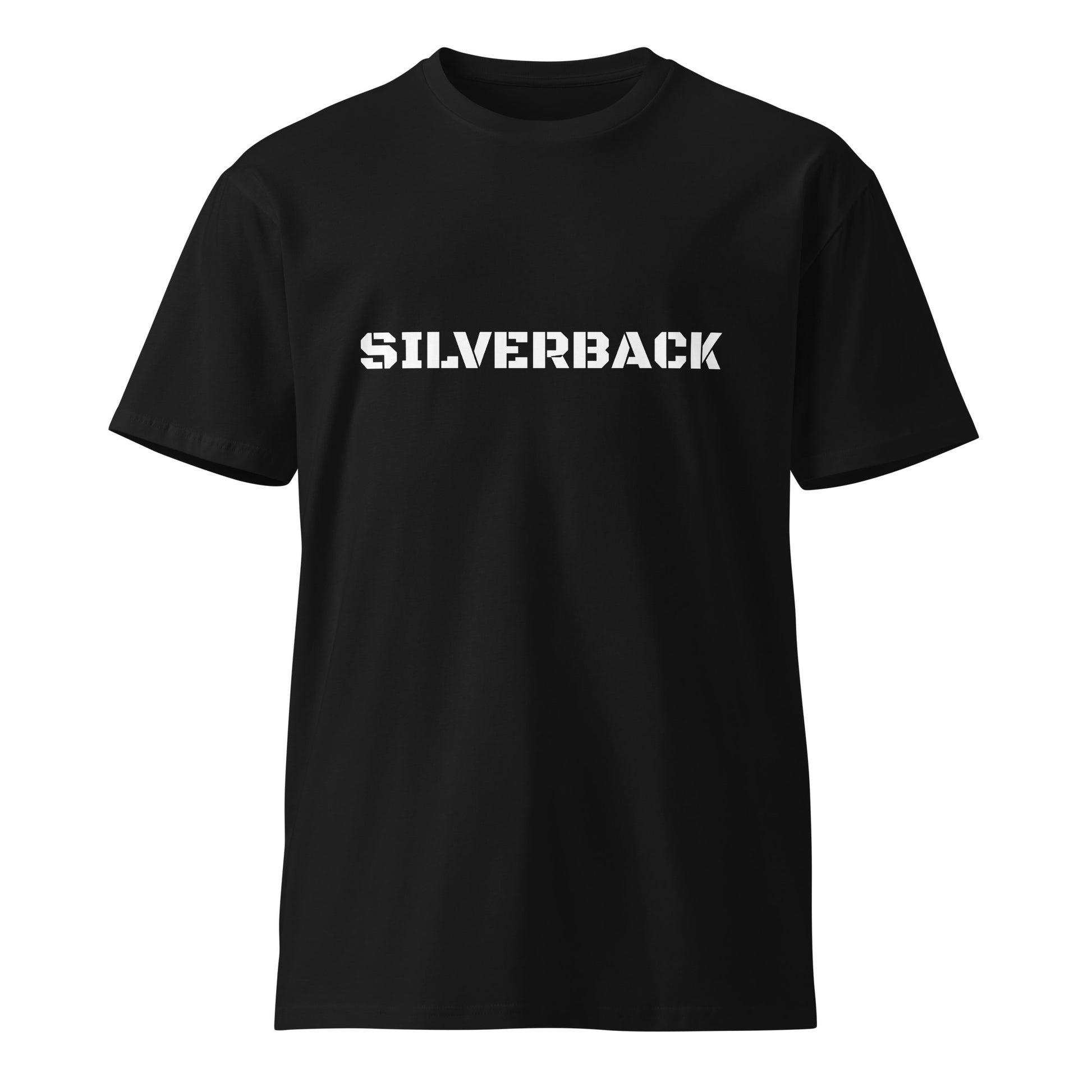 Unisex black Silverback premium T-shirt with graphic design on back, casual style, from wayward.biz.