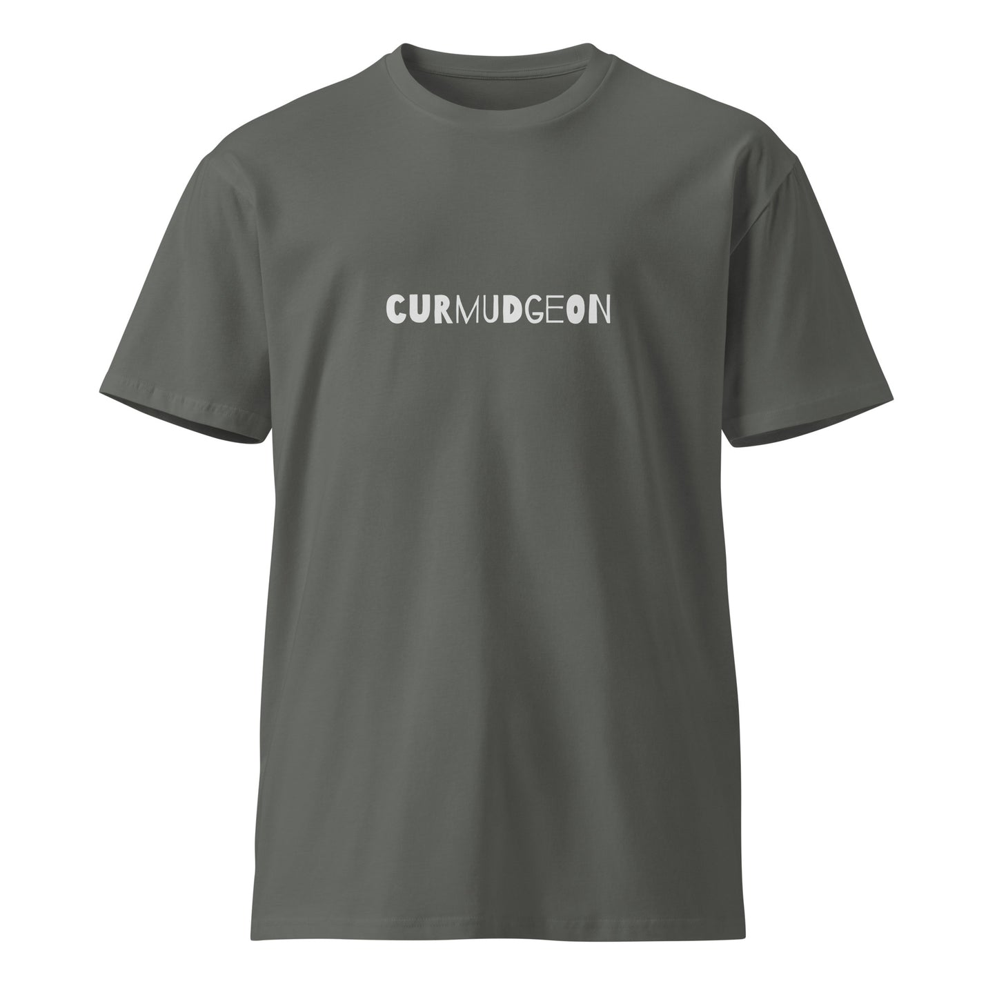 Unisex dark charcoal premium T-shirt by Wayward.biz, front view showing soft cotton fabric and classic fit.