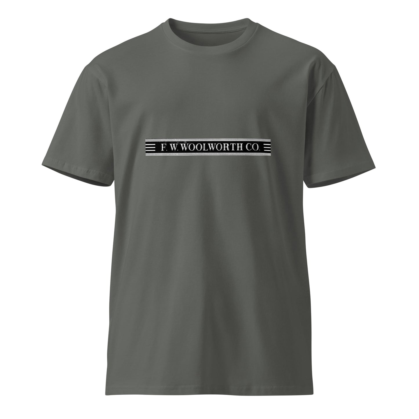 Charcoal unisex premium T-shirt by wayward.biz with a clean front design, made from soft, high-quality fabric.