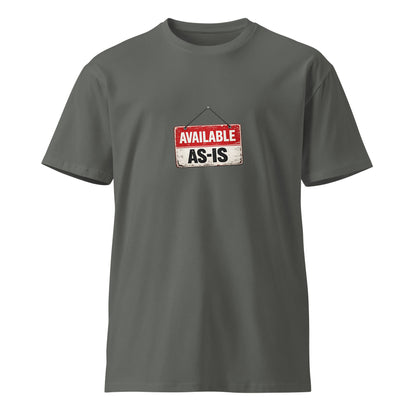Unisex charcoal premium T-shirt by wayward.biz, front view showing soft fabric and classic fit.